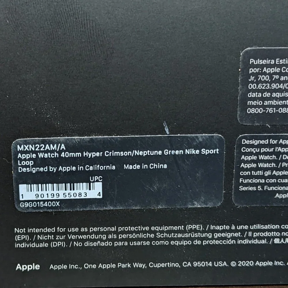 Apple Watch Nike Sport Loop Band Hyper Crimson/Neptune Green 38 40 41 mm S/M M/L